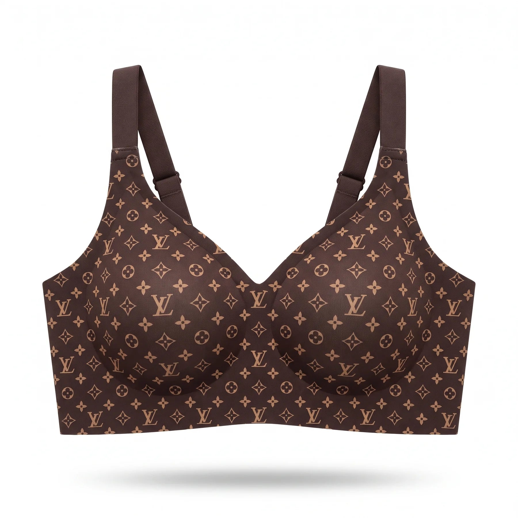 Everyday Wireless Bra in Espresso — front view